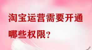 淘寶運(yùn)營子賬號(hào)需開通哪些權(quán)限